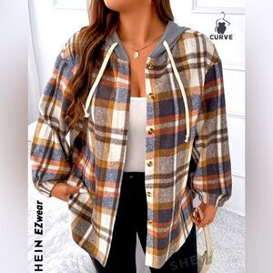 Fall Flannel with Hood!!! Great for Fall!🍁